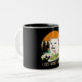 Frau schreiend bei Cat Meme, Cat Meme Zweifarbige Tasse (Vorderseite Links)