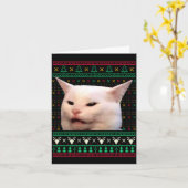 Frau schreit Katzen hässliche X-mas Pullover lusti Karte (Gelbe Blume)