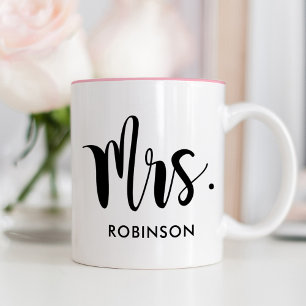 Frau Schwarz Moderne Schrift benutzerdefinierte Ho Zweifarbige Tasse