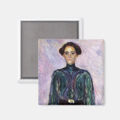 Frau Schwarz (von Edvard Munch) Magnet (Vorderseite/Rückseite)