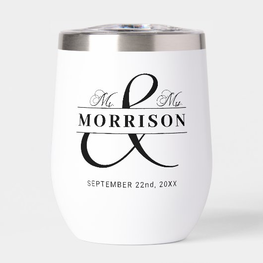 Frau Schwarz-weiße Gastgeschenk Hochzeit (Vorderseite)