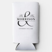 Frau Schwarz-weiße Gastgeschenk Hochzeit Selters Dosenkühler (Vorderseite)