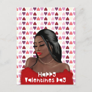 Frau Schwarze Geschichte Valentinstag Postkarte