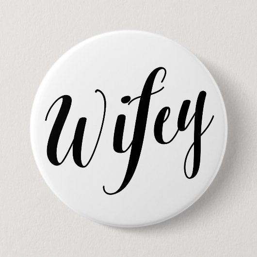 Frau Schwarze Schrift Knopf Button (Vorderseite)