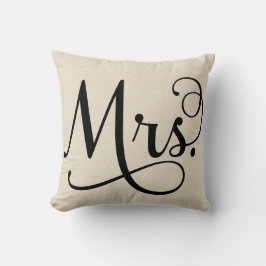 Frau | schwarzes Skript Kissen