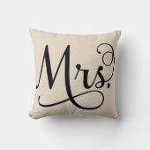 Frau | schwarzes Skript Kissen (Vorderseite)