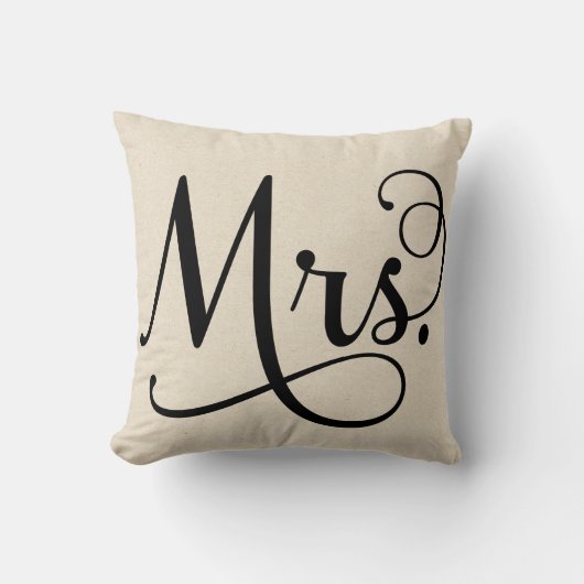 Frau | schwarzes Skript Kissen (Vorderseite)