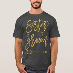 Frau Schwester der Braut mit dunkelgelben BH T-Shirt