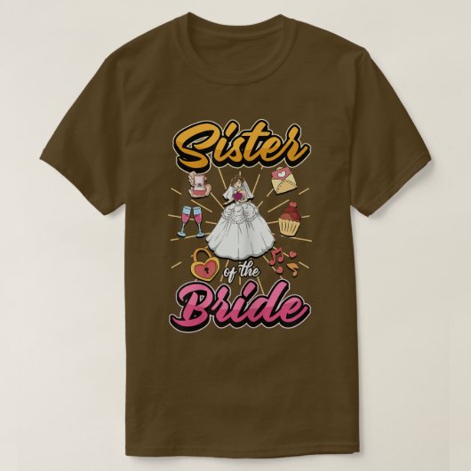Frau Schwester der Braut T-Shirt (Design vorne)