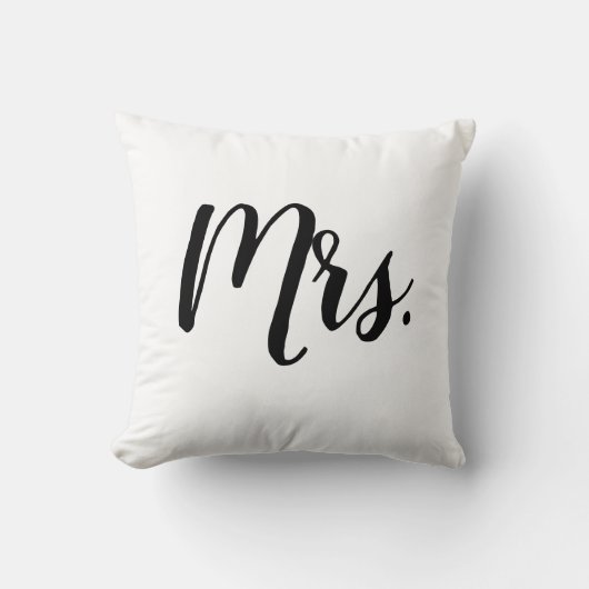 Frau Script Bedroom Wedding Pillow Kissen (Vorderseite)