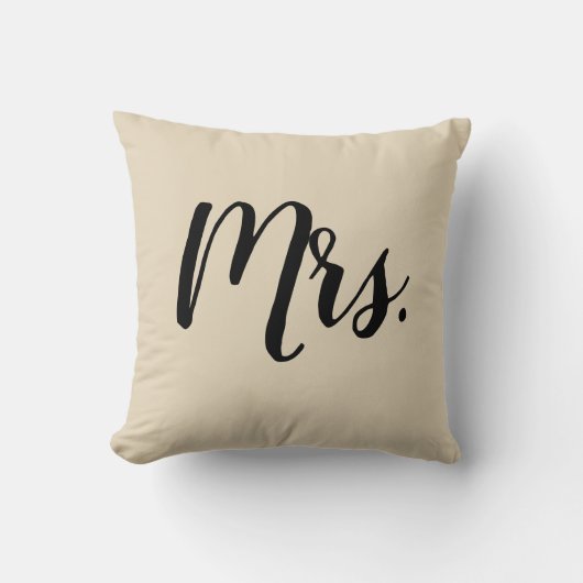 Frau Script Bedroom Wedding Pillow Kissen (Vorderseite)