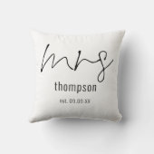 Frau Script Bride zu sein Name Keepake Kissen (Rückseite)