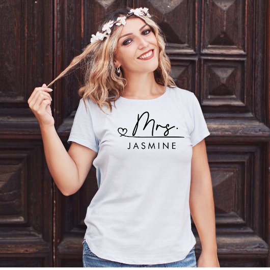 Frau Script Custom Wedding T-Shirt