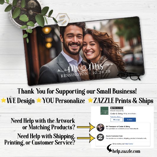 Frau Script Heart Arrows Newlywed Schreibtischunterlage