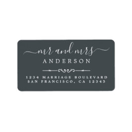 Frau Script Schwarz-weiß Wedding Rücksendeadresse Adressaufkleber