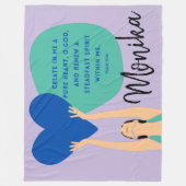 Frau Scripting Herz Christlich Personalisiert Flee Fleecedecke (Vorderseite)