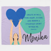 Frau Scripting Herz Christlich Personalisiert Flee Fleecedecke (Vorderseite (Horizontal))