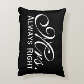 Frau Scroll Text immer richtig in Schwarz und Weiß Dekokissen (Rückseite(Vertikal))