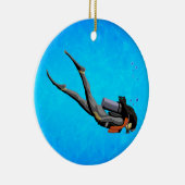 Frau SCUBA Diving Keramik Ornament (Rechts)