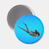 Frau SCUBA Diving Magnet (Vorderseite/Rückseite)