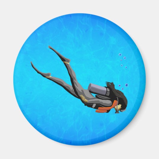 Frau SCUBA Diving Magnet (Vorne)