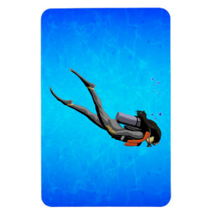 Frau SCUBA Diving Magnet