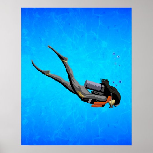 Frau SCUBA Diving Poster (Vorne)
