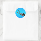 Frau SCUBA Diving Runder Aufkleber (Tasche)