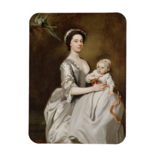 Frau Sharpe und Kind, 1731 (Öl auf Leinwand) Magnet