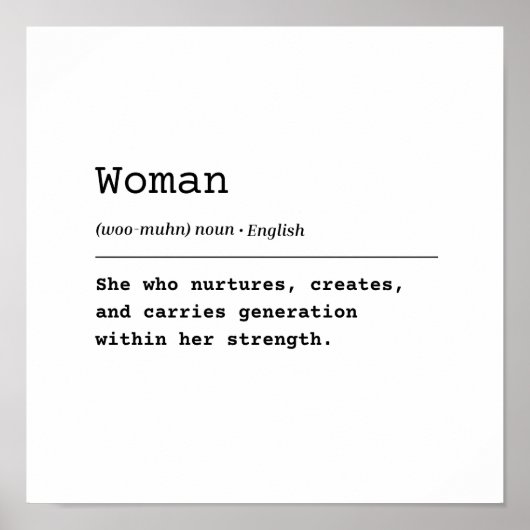 Frau - sie, die Generationen trägt Poster (Vorne)