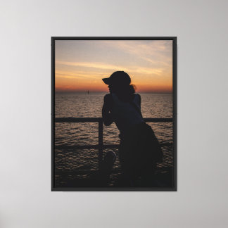 Frau Silhouette Gespanntes Leinwandbild Leinwanddruck