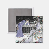 Frau singt zu ihrem Freund Magnet (Vorderseite/Rückseite)