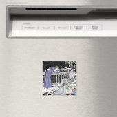 Frau singt zu ihrem Freund Magnet (In Situ (Geschirrspüler))