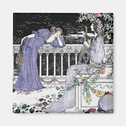 Frau singt zu ihrem Freund Magnet (Vorne)