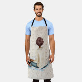 FRAU SITZT AUF BLANKET MIT WARTEEM GETRÄNK SCHÜRZE (Getragen)