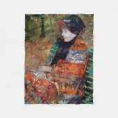 Frau sitzt auf der Bank, Mary Cassatt Fleecedecke (Vorderseite)