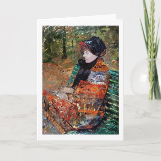 Frau sitzt auf der Bank, Mary Cassatt Karte (Vorderseite)