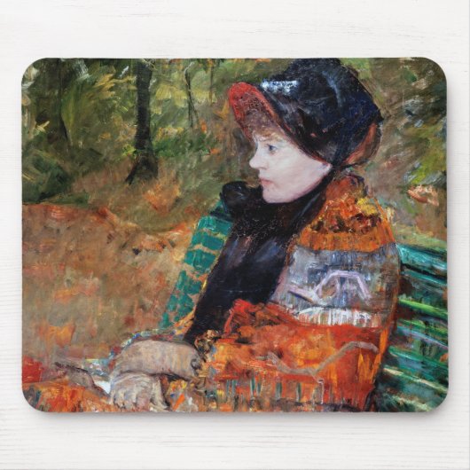 Frau sitzt auf der Bank, Mary Cassatt Mousepad (Vorne)