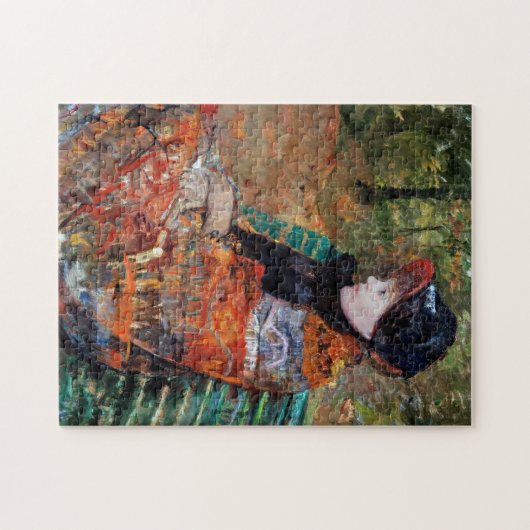 Frau sitzt auf der Bank, Mary Cassatt Puzzle (Horizontal)
