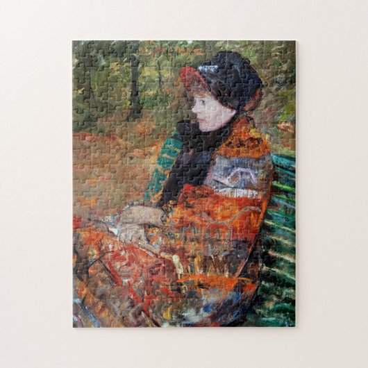 Frau sitzt auf der Bank, Mary Cassatt Puzzle (Vertikal)