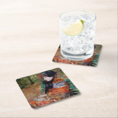 Frau sitzt auf der Bank, Mary Cassatt Rechteckiger Pappuntersetzer (Vor Ort)