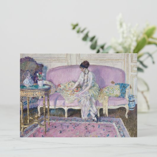 Frau sitzt auf Sofa | Frederick Carl Frieseke (Stehend Vorderseite)