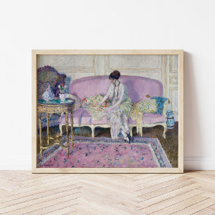 Frau sitzt auf Sofa   Frederick Carl Frieseke Poster