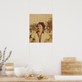Frau sitzt draußen poster (Küche)
