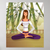 Frau sitzt in Lotus-Position, meditiert Poster (Vorne)