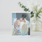 Frau sitzt mit Kind in ihrem Arm Mary Cassatt Postkarte (Stehend Vorderseite)