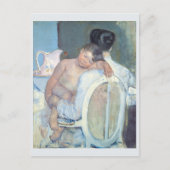 Frau sitzt mit Kind in ihrem Arm Mary Cassatt Postkarte (Vorderseite)