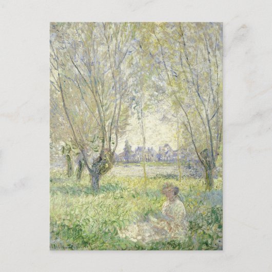 Frau sitzt unter den Willows | Claude Monet Postkarte (Vorderseite)