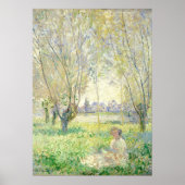 Frau sitzt unter Willows - Claude Monet Fine Art Poster (Vorne)