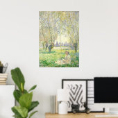 Frau sitzt unter Willows - Claude Monet Fine Art Poster (Heimbüro)